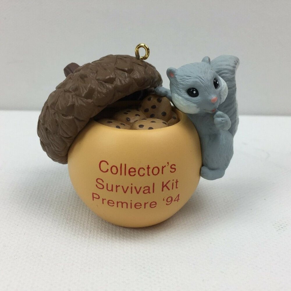 Hallmark Keepsake Squirrel Ornament Collectors Survival Kit '94 Cookie Jar Acorn